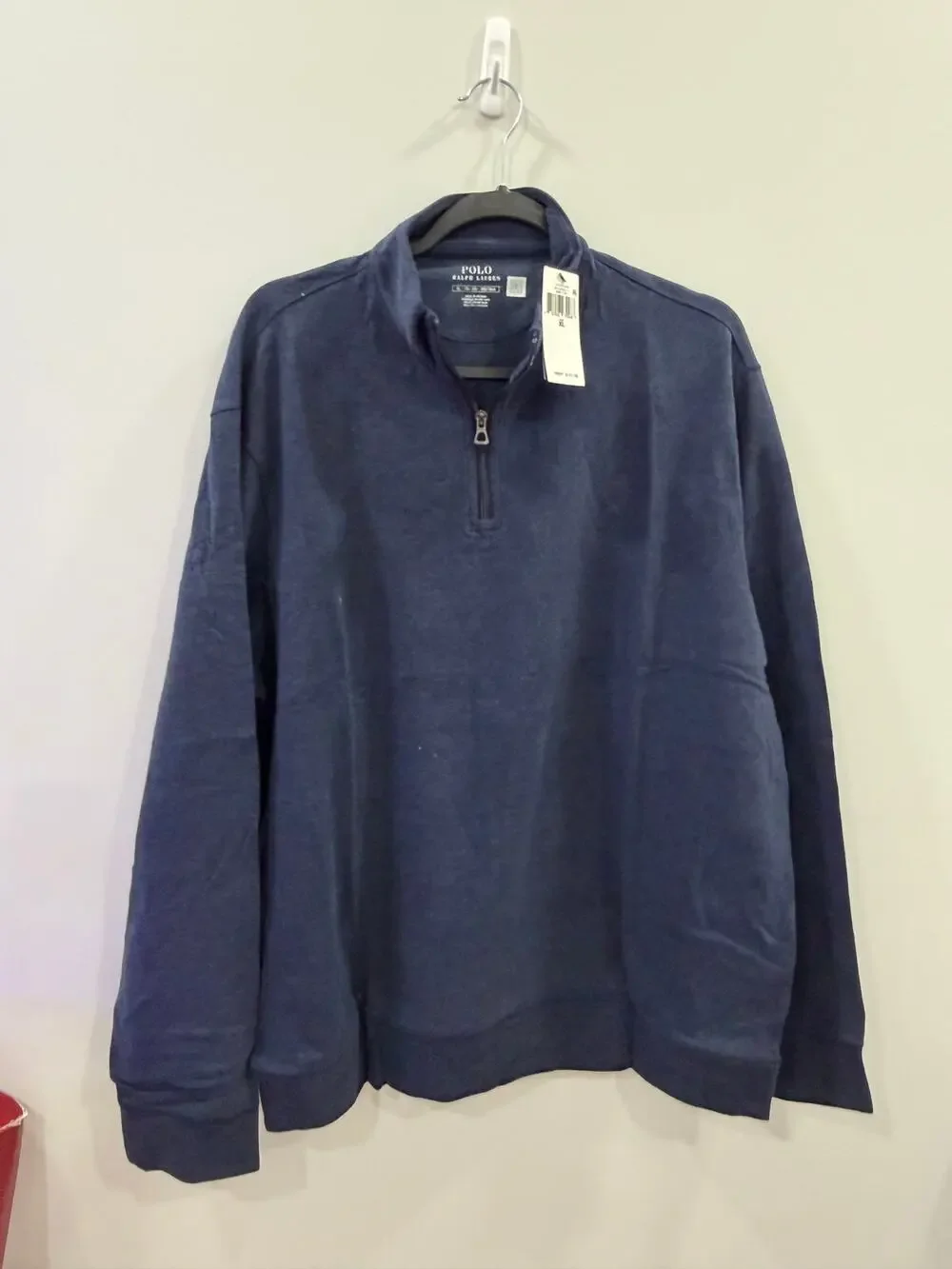 Polo Ralph Lauren Navy Sweater 3/4 zipper long sleeve Sz XL